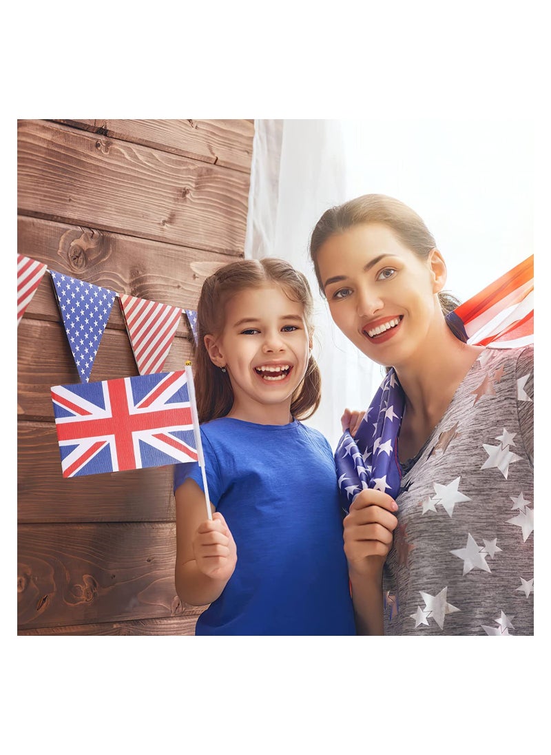Party with Emma 25 pieces Flag Hand Waving Desk Flags Double Sided Cake Topper Countries Flag National Day Party Supplies Flag Decoration for Baby Birthday Party (UK)  - Image 5