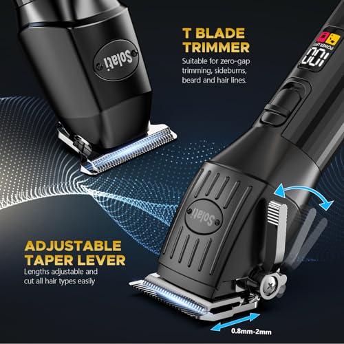Solati Professional Hair Clippers for Men Cordless Trimmers Kit with LED Display Electric Beard Trimmer for Kid Cordless Beards Trimmer Haircut Grooming Kit Gift for Men Women Barber Kids (Black) - Image 5