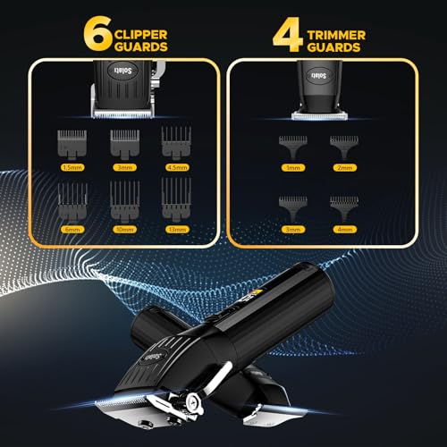 Solati Professional Hair Clippers for Men Cordless Trimmers Kit with LED Display Electric Beard Trimmer for Kid Cordless Beards Trimmer Haircut Grooming Kit Gift for Men Women Barber Kids (Black) - Image 3