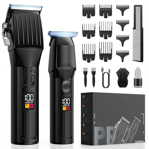 Solati Professional Hair Clippers for Men Cordless Trimmers Kit with LED Display Electric Beard Trimmer for Kid Cordless Beards Trimmer Haircut Grooming Kit Gift for Men Women Barber Kids (Black) - Image 1