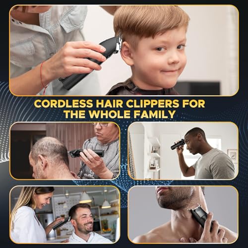 Solati Professional Hair Clippers for Men Cordless Trimmers Kit with LED Display Electric Beard Trimmer for Kid Cordless Beards Trimmer Haircut Grooming Kit Gift for Men Women Barber Kids (Black) - Image 2