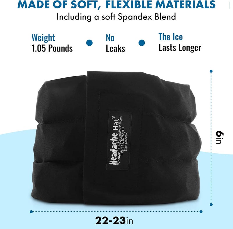Headache Hat Halo  Migraine Relief Cap Long Lasting Cooling Ice Pack Mask  Cold Compress Head Wrap for Tension Stress  Hangover Natural Cooling Therapy - Image 4