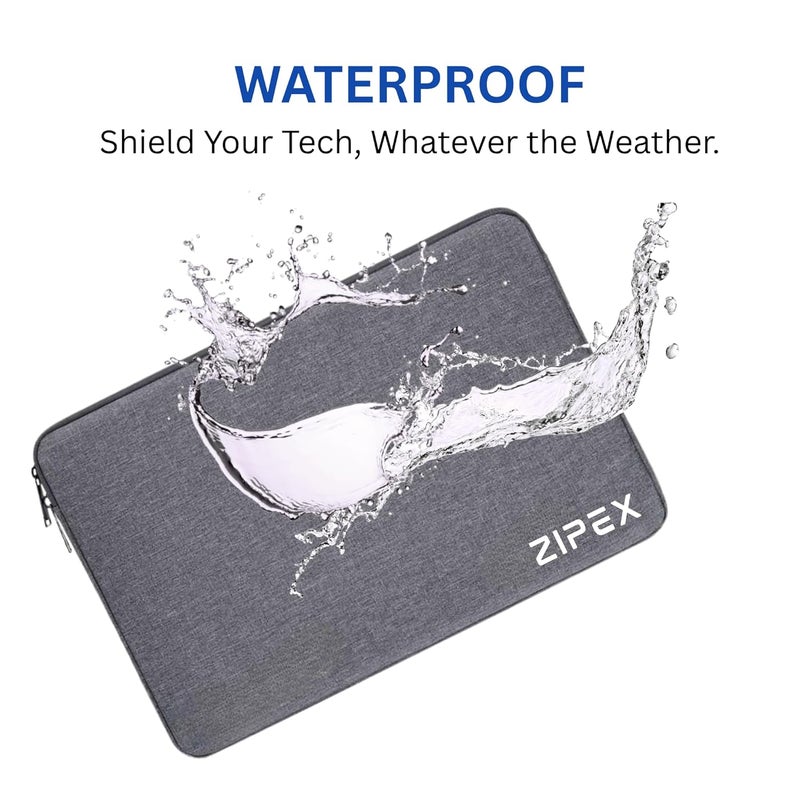 ZIPEX حقيبة لابتوب فوتون 16 بوصة مع حقيبة شاحن | لجميع أجهزة اللابتوب 15-15.6 بوصة | غلاف/غطاء لابتوب مقاوم للماء | للجنسين | رمادي - Image 4