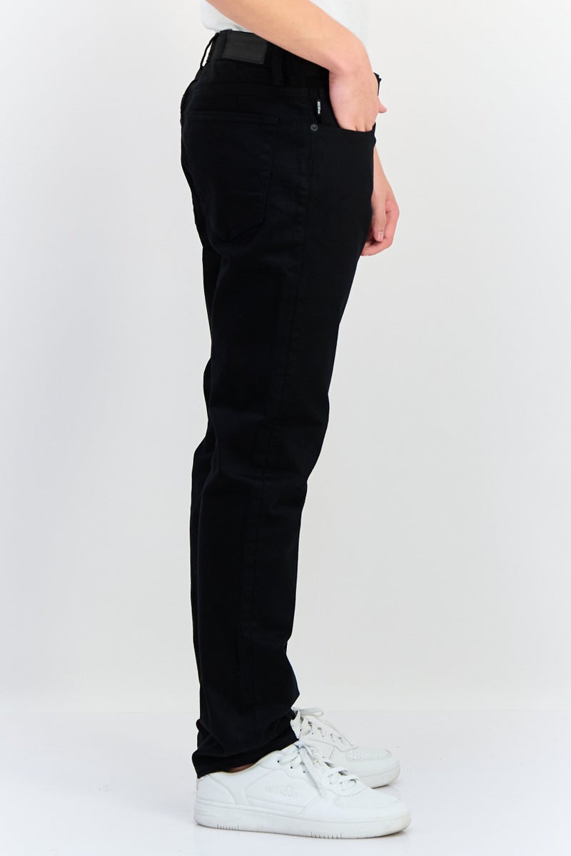Selected Homme Men Slim Fit Solid Denim Jeans, Black - Image 3