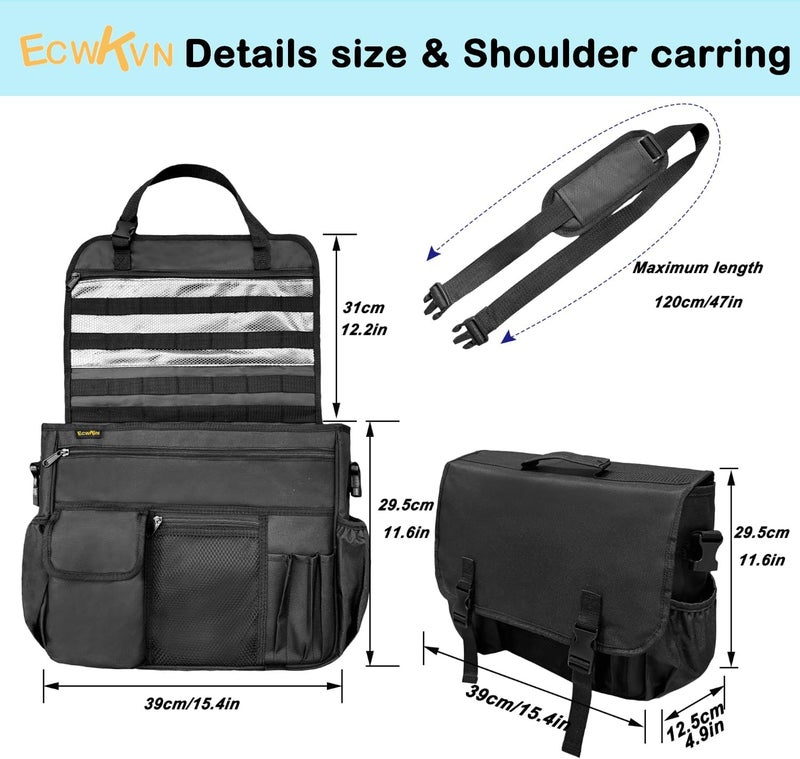 ECWKVN Car Storage Organiser - Versatile Front and Back Seat Caddy with Multiple Pockets for Travel Essentials - Image 4