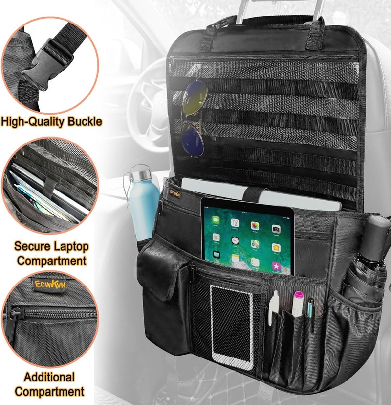ECWKVN Car Storage Organiser - Versatile Front and Back Seat Caddy with Multiple Pockets for Travel Essentials - Image 5
