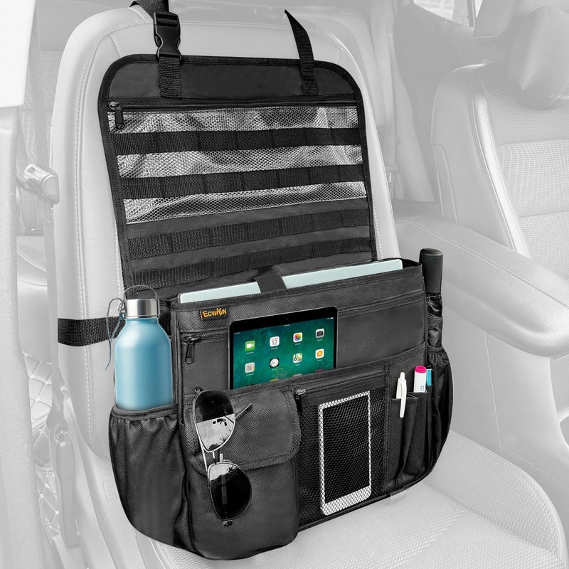 ECWKVN Car Storage Organiser - Versatile Front and Back Seat Caddy with Multiple Pockets for Travel Essentials - Image 1