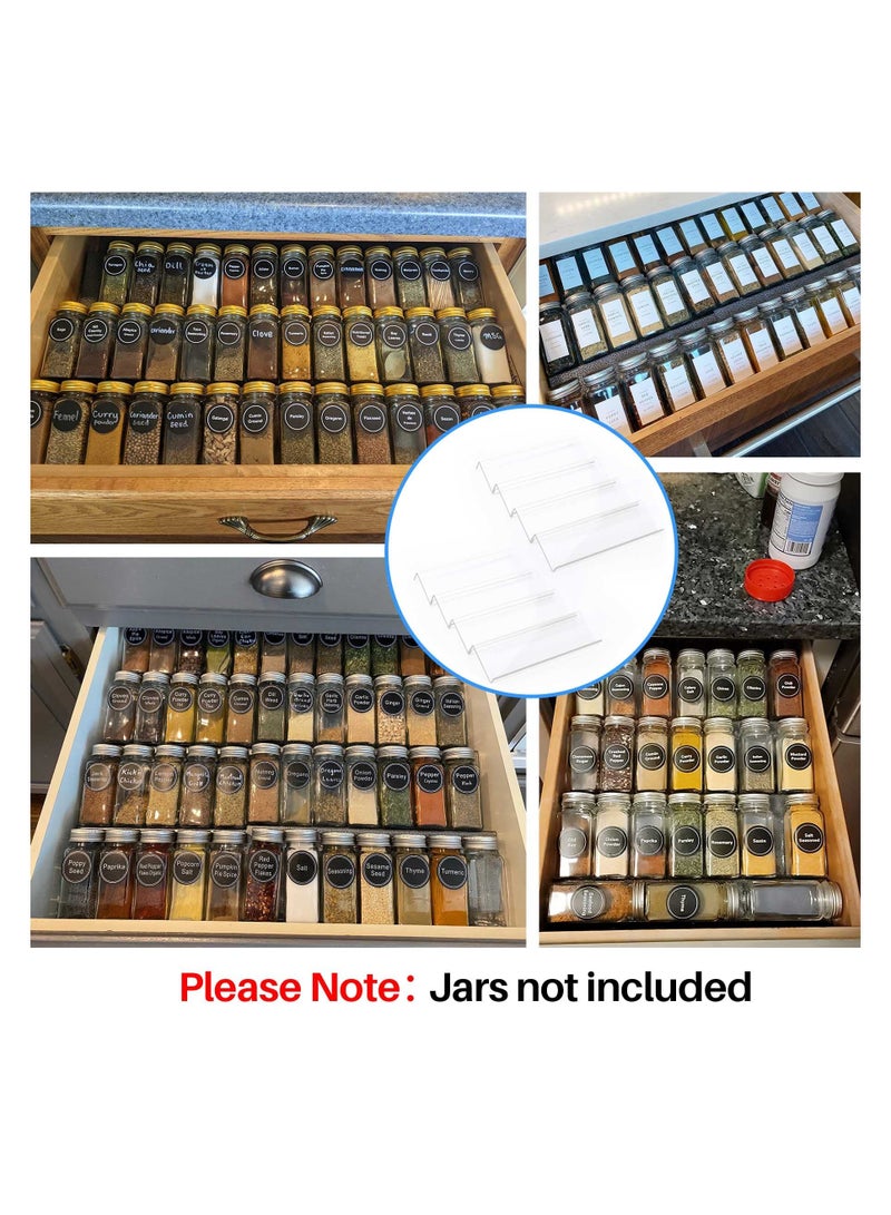 Anmi 4 PCS Clear Acrylic In Drawer Seasoning Jars Rack,Kitchen Spice Rack Tray for Drawer/Countertop (Jars not included) - Image 3