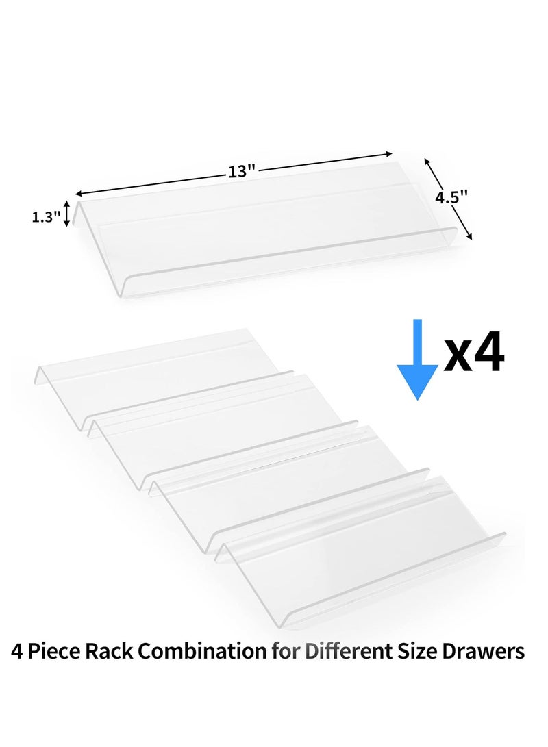 Anmi 4 PCS Clear Acrylic In Drawer Seasoning Jars Rack,Kitchen Spice Rack Tray for Drawer/Countertop (Jars not included) - Image 5