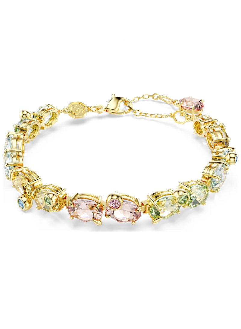 Swaro Gema Tennis bracelet,Mixed cuts, Multicolored, Gold-tone plated-5705808 - Image 1
