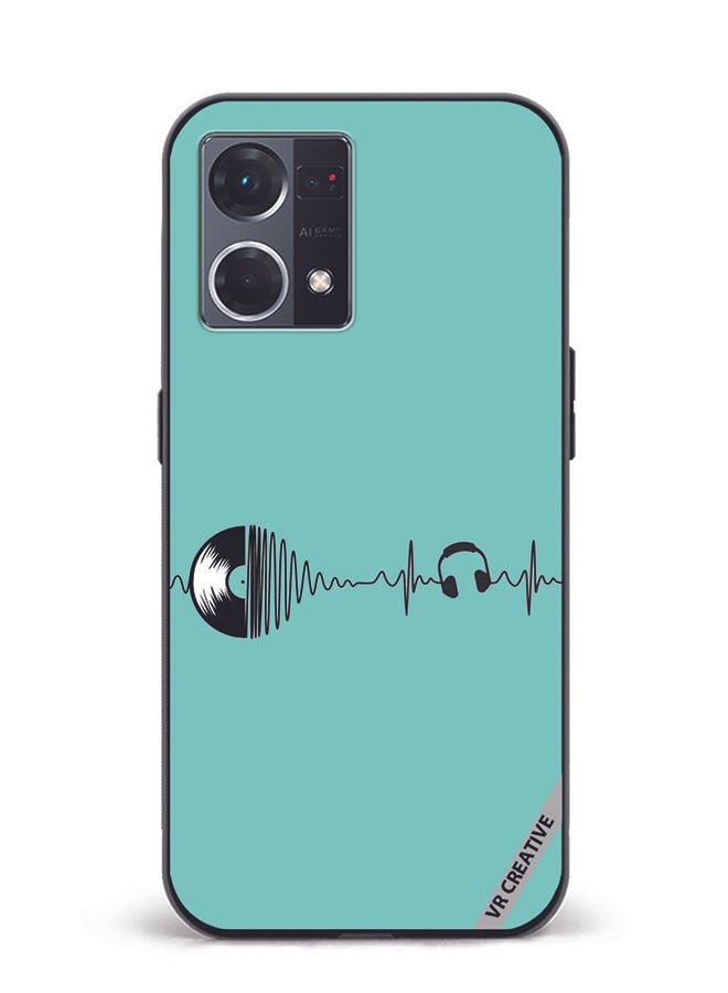 VR CREATIVE Protective Case Cover For Oppo Reno8 4G Music Beats Design Multicolour - Image 1