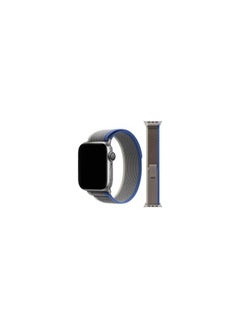 Apple Watch Trail Band 49mm 45mm 44mm 42mm Nylon Woven Sport Strap for iWatch Series Ultra2/Ultra/8/7/SE/6/5/4/3/2/1 Dark Grey/Blue