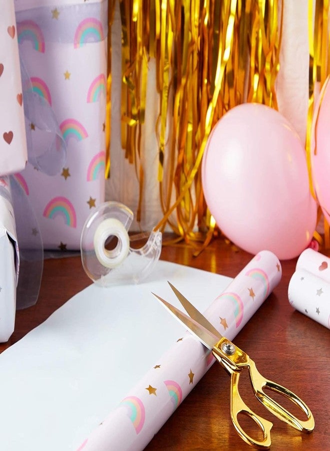 Sparkle and Bash Rainbow Hearts Gift Wrap Roll - 30 in x 16 ft, 3 Rolls, Pink - Birthday Wrapping Paper - Pink Sparkle Gift Wrap - Image 2