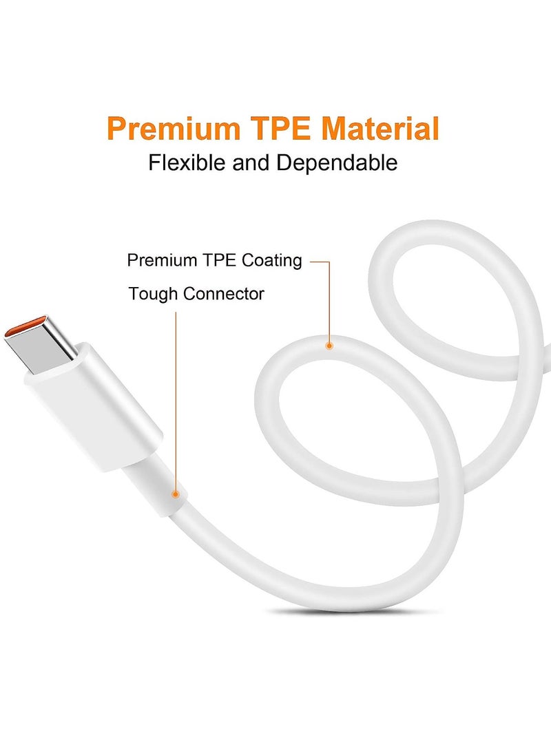 2Packs  3.3 Feet USB C Super Fast Charging Cable TPE Type C Data Cord Line for Huawei/Honor Mobile Phones, USB Type C Cable(6A) - Image 3