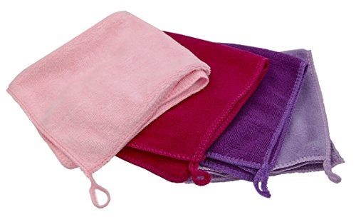 EcoSol Designs - Microfiber Towels Cleaning and Drying Must-Have, Soft, Thick Quick Dry Towel for Personal/Home/Office Use, 4 12-x-12-inch Microfiber Towels - Dark and Light Pink, Purple and Lavender - Image 3