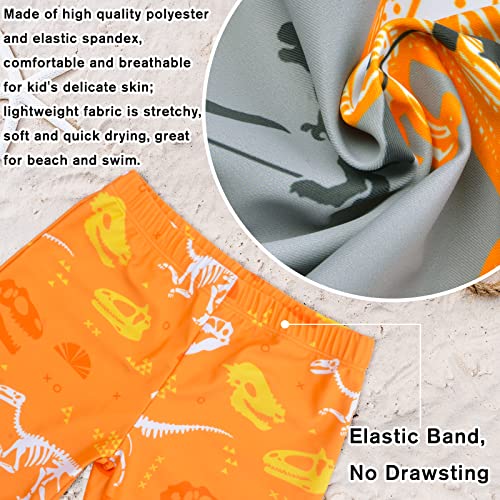 Sylfairy Boys Two Piece Rash Guard Swimsuits Kids Long Sleeve Sunsuit Swimwear Sets Bathing Suit (US, Age, 5 Years, 6 Years, Yellow Dinosaur) - Image 4