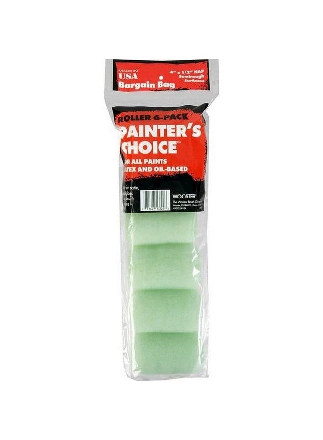 Wooster 6-Piece Painter's Choice Paint Roller Cover Mint Green 4 x 1/2 Inch 00R2710040 - Image 1