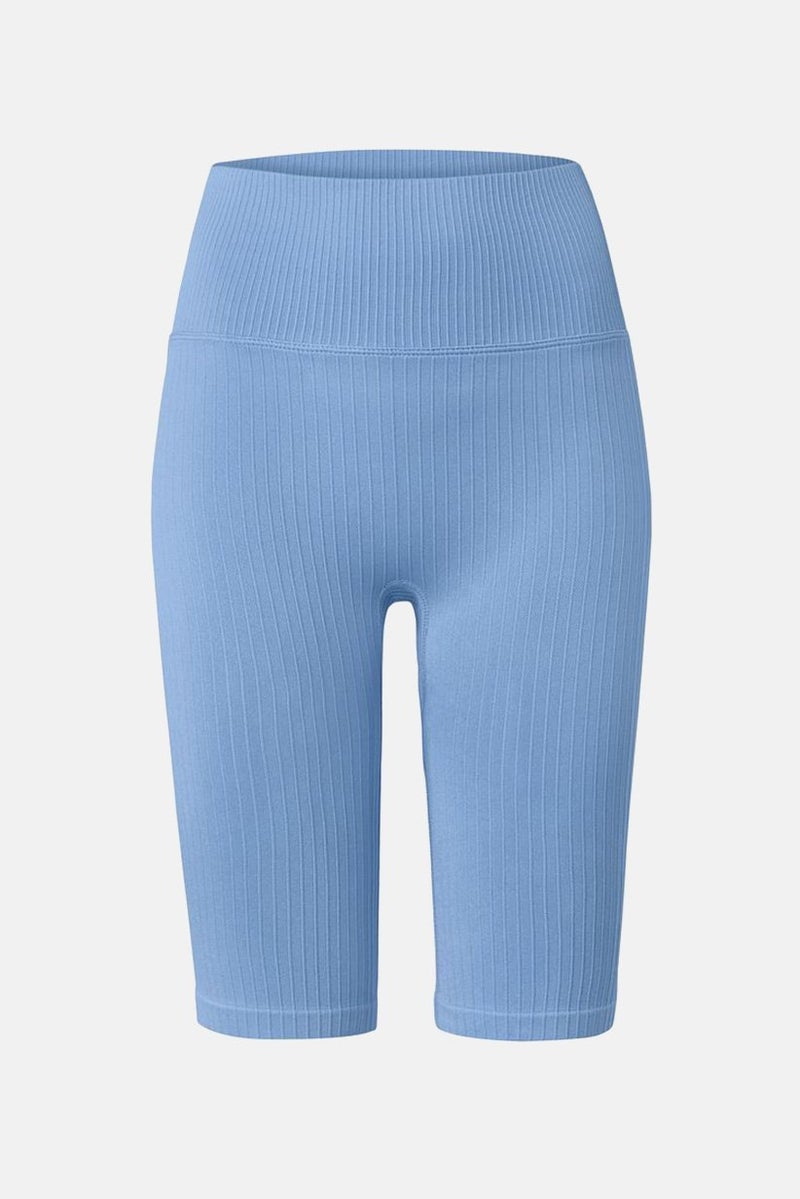 Tchibo Women Sportswear Fit Pull On Seamless Yoga Cycling Shorts, Light Blue  - Image 3