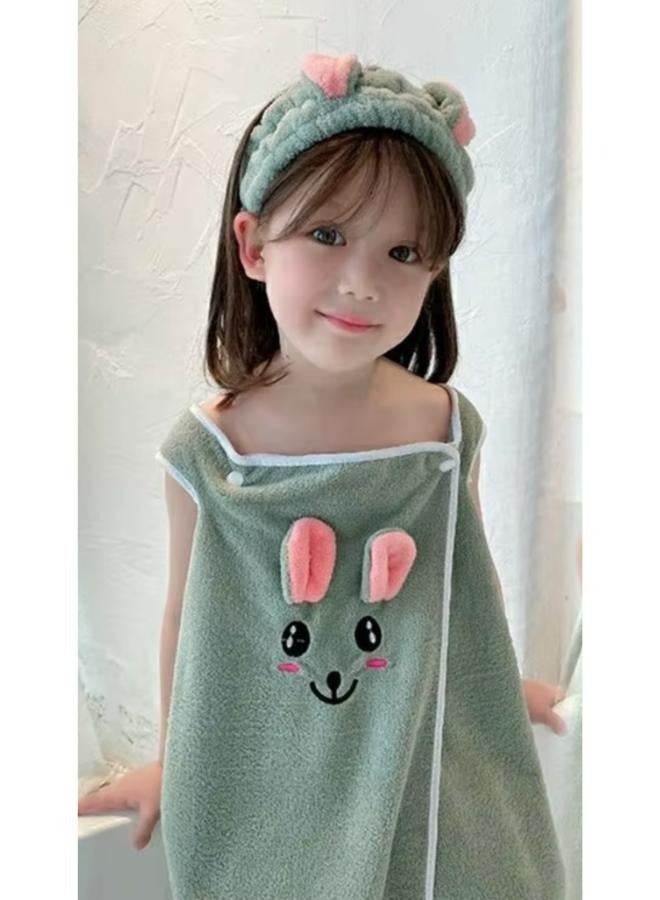 Children's Polyester Bathrobe with Headband Suitable for Home Use Large size [suitable for height 125-150 cm]  - Image 2