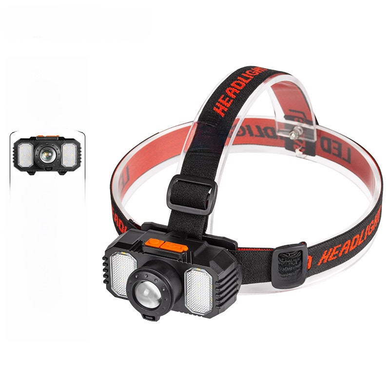 Cross-border new zoom LED strong light headlight 18650 rechargeable head-mounted flashlight USB interface outdoor camping light KX207 zoom multi-light headlamp KX207 zoom multi-light headlamp