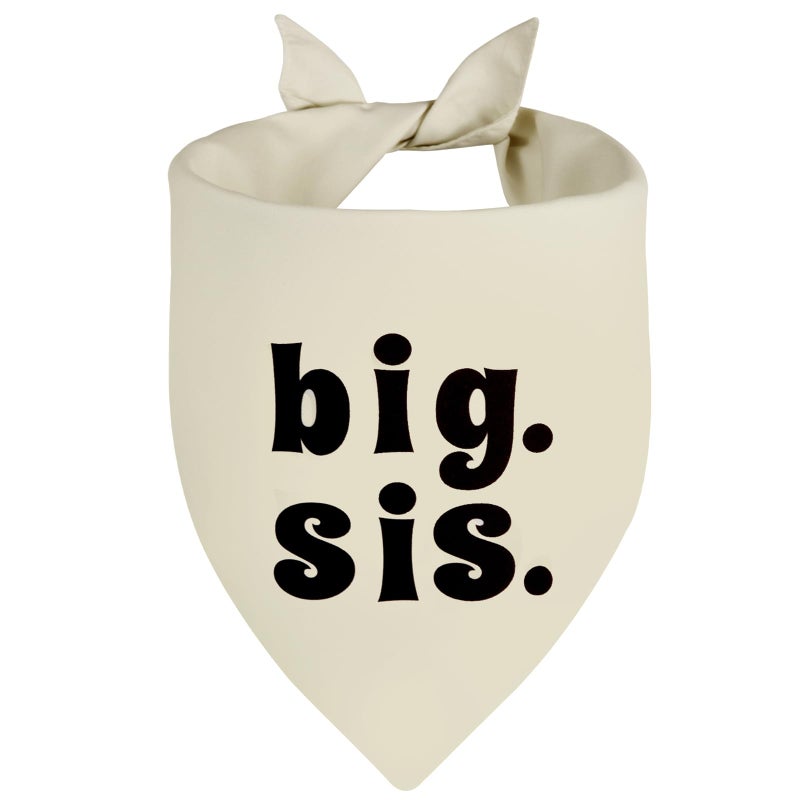 Agroon Big Sister Dog Bandana Beige Large 1PCS, Adjustable Triangle Scarf, Pregnancy Announecment, New Baby for Family. - Image 2