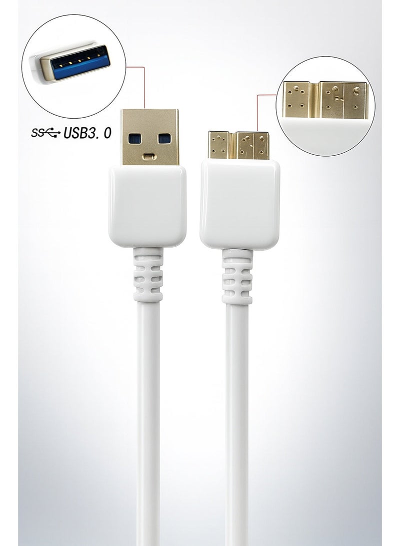 كابل يو أس بي 3 إلى ميكرو بي لنقل البيانات فائق السرعة متوافق مع الأقراص الصلبة الخارجية - Image 1