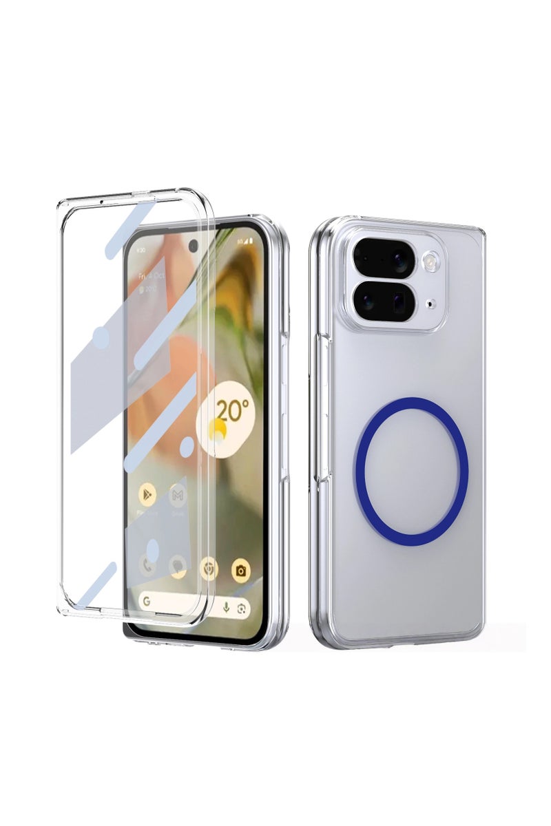 عام "غطاء مناسب لهاتف Google Pixel 10 Pro Fold المغناطيسي - يتميز بشفافية عالية، مقاومة للصدمات، مع حماية مدمجة للشاشة وتغطية كاملة للهاتف."