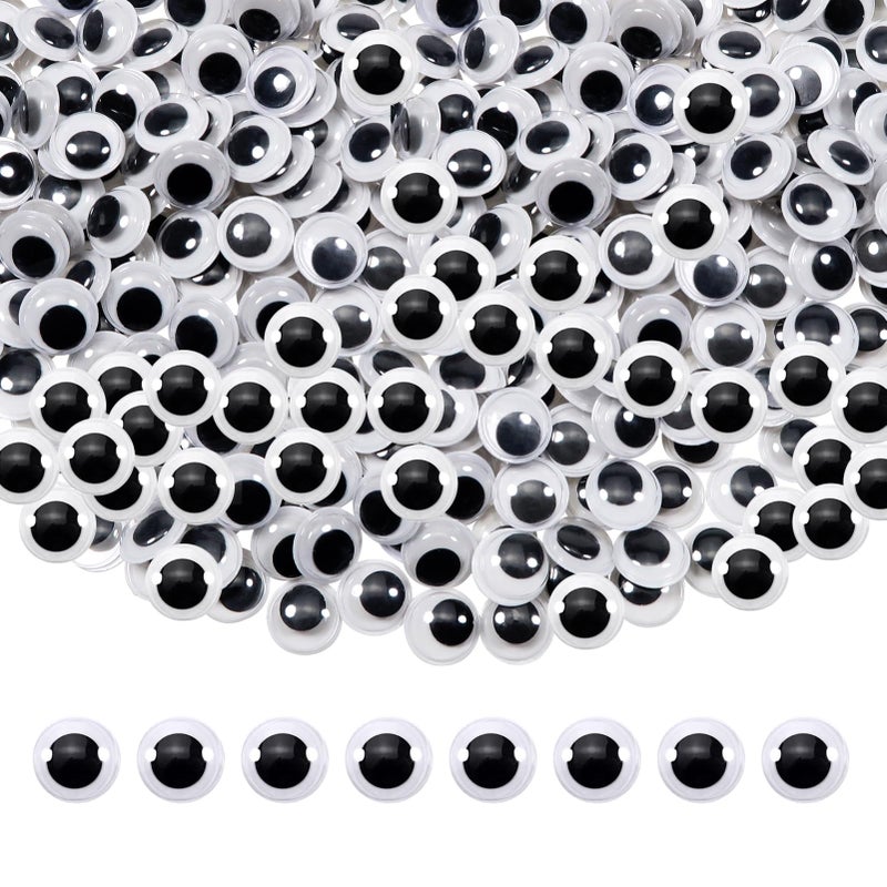 TOAOB THE ONE AND ONLY BABY TOAOB 300pcs Plastic Wiggle Googly Eyes Self Adhesive 12mm Black Round Sticker Eyes DIY Arts Crafts Scrapbooking Accessories