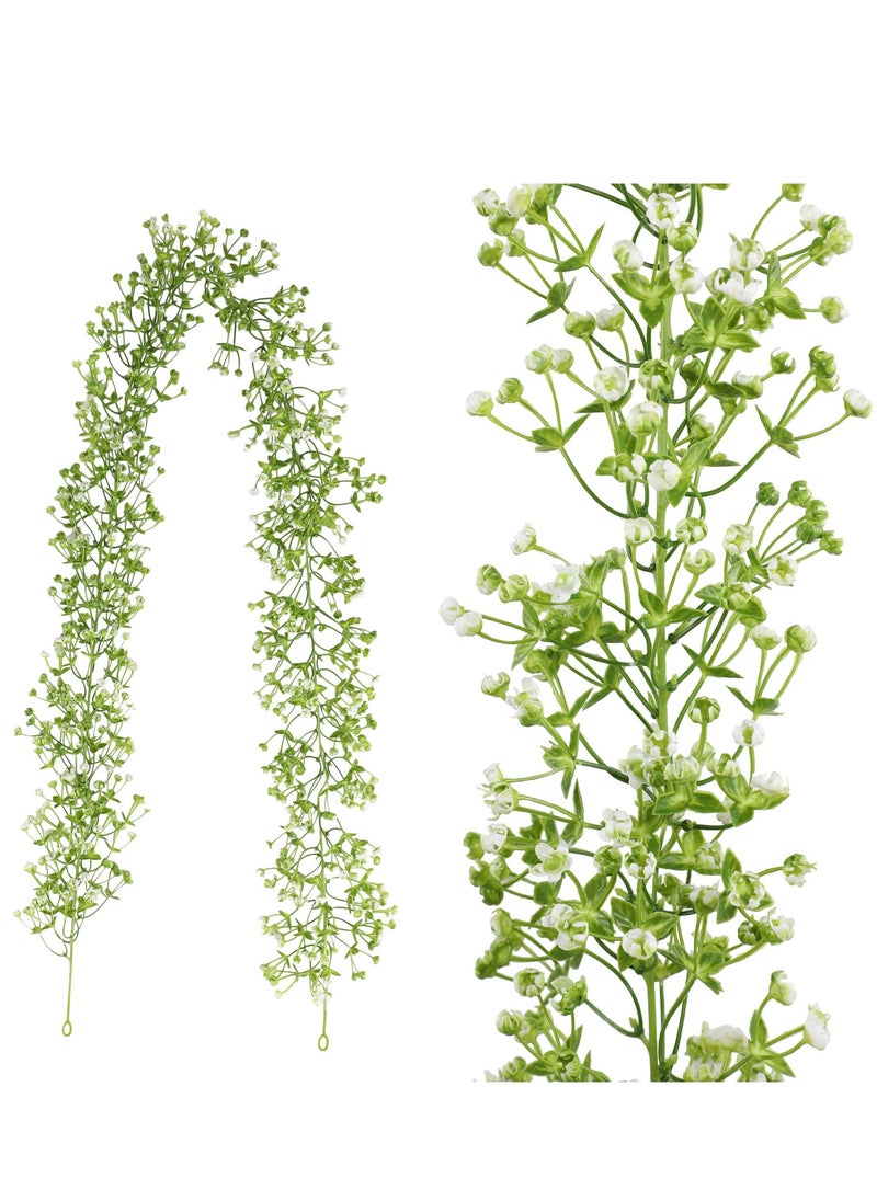 Mordely 5.6ft Artificial Baby Breath Flower Garlands Plastic Hanging Gypsophila Floral Vines for Home Wedding Party Table Backdrop Wall Decor  - Image 1