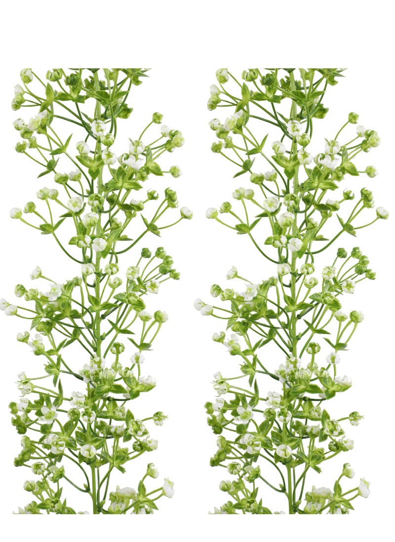 Mordely 5.6ft Artificial Baby Breath Flower Garlands Plastic Hanging Gypsophila Floral Vines for Home Wedding Party Table Backdrop Wall Decor  - Image 2