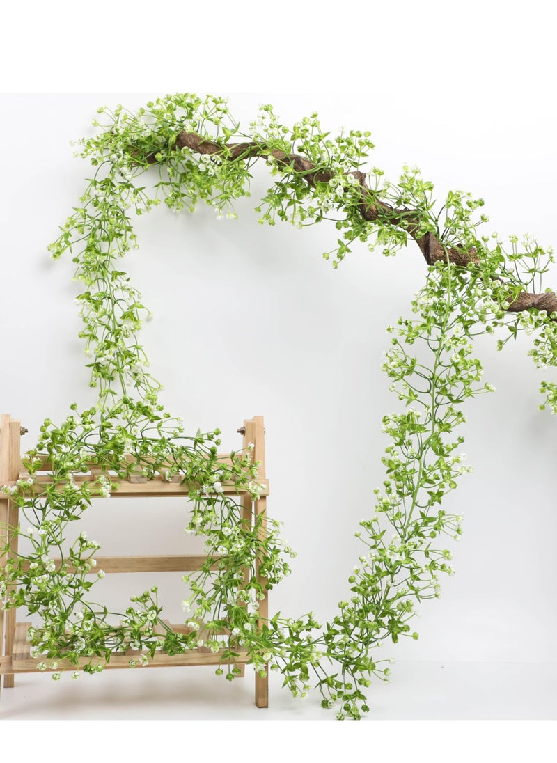 Mordely 5.6ft Artificial Baby Breath Flower Garlands Plastic Hanging Gypsophila Floral Vines for Home Wedding Party Table Backdrop Wall Decor  - Image 4
