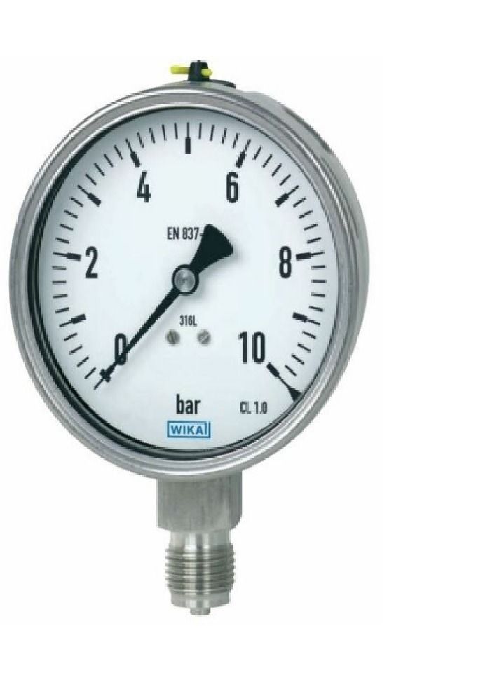 مقياس ضغط مملوء بالجليسرين من ويكا، 232-50-100، 0 إلى 100 بار