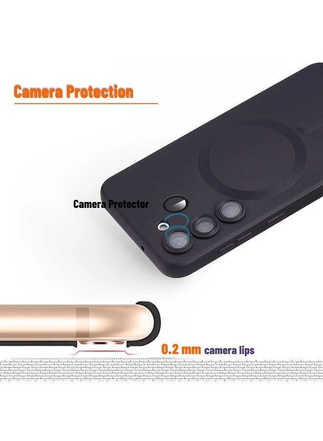 ShebSheb Matte for Samsung Galaxy S25 Case, Compatible with MagSafe, Slim Thin Magnetic Cover with Built-in Camera Lens Protector - Image 4