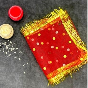 Aksharveda Medium Red Classic Chunri 27x10 Inch – Traditional Decorative Chunri for Deity Shringar - Image 4