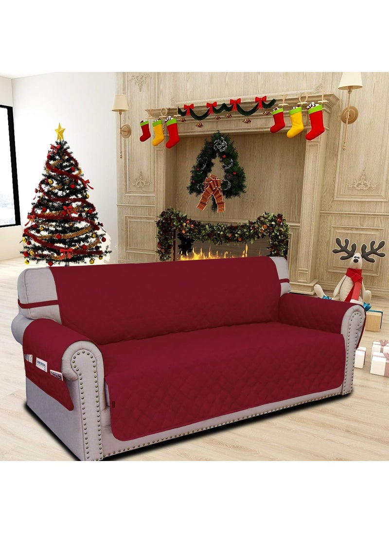 Easy-Going - Easy-Going Sofa Slipcover Oversized Sofa Cover Waterproof Couch Cover Furniture Protector Cover Pets Covers Washable Non-Slip Fabric Pets Kids Children Dog Cat (Oversized Sofa, Christmas Red) - Image 1