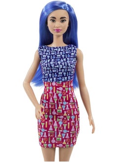 Mattel BARBIE Barbie Scientist Doll 12 inches, Blue Hair, Color Block Dress, Lab Coat & Flats, Microscope Accessory, Great Gift for Ages 3 Years Old & Up, Multi  - Image 5