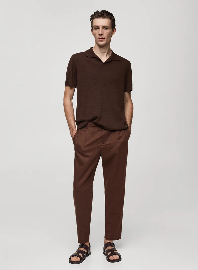 Mango Man Drawstring Slim Fit Pants