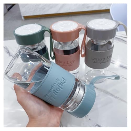 Wosta Leakproof Glass Water Bottle with Stainless Steel Infuser Glass Tea Infuser Bottle with Strainer and Neoprene Sleeve for Loose Leaf Tea, Cold Brew Coffee. (A - BLUE, 480ML) - Image 5