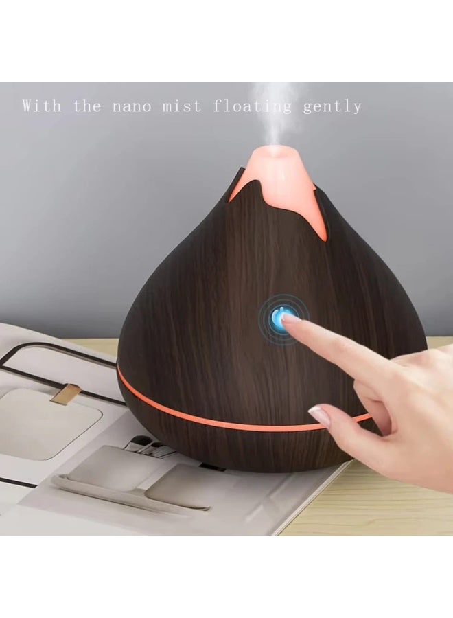 Humidifier Aroma Diffuser with Elegant Wood Design - 350ML - 7 Colors LED Light - Very Quiet for Office Bedroom - USB Powered (Beige)Humidifier Aroma Diffuser with Elegant Wood Design - 350ML - 7 Colors LED Light - Very Quiet for Office Bedroom - USB Powered (Brown) - Image 3