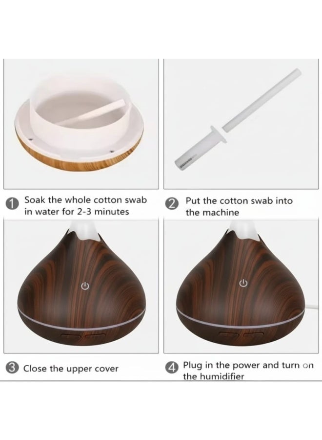 Humidifier Aroma Diffuser with Elegant Wood Design - 350ML - 7 Colors LED Light - Very Quiet for Office Bedroom - USB Powered (Beige)Humidifier Aroma Diffuser with Elegant Wood Design - 350ML - 7 Colors LED Light - Very Quiet for Office Bedroom - USB Powered (Brown) - Image 4
