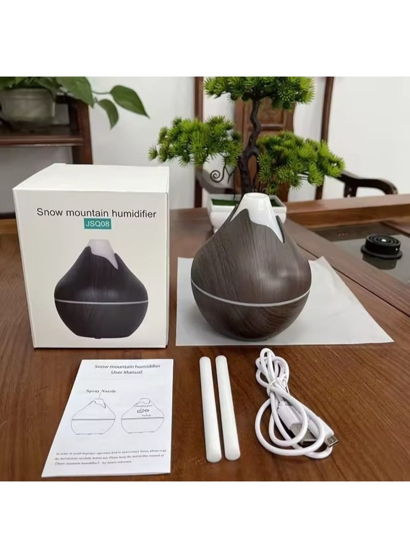Humidifier Aroma Diffuser with Elegant Wood Design - 350ML - 7 Colors LED Light - Very Quiet for Office Bedroom - USB Powered (Beige)Humidifier Aroma Diffuser with Elegant Wood Design - 350ML - 7 Colors LED Light - Very Quiet for Office Bedroom - USB Powered (Brown) - Image 2