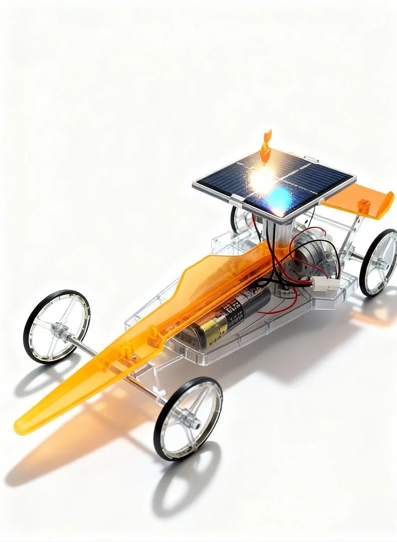 Solar Powered Racing Car STEM Kit – Build Your Own Solar Car | Dual Power (Solar + Battery) | Eco-Friendly Educational Science Toy for Kids - Image 2