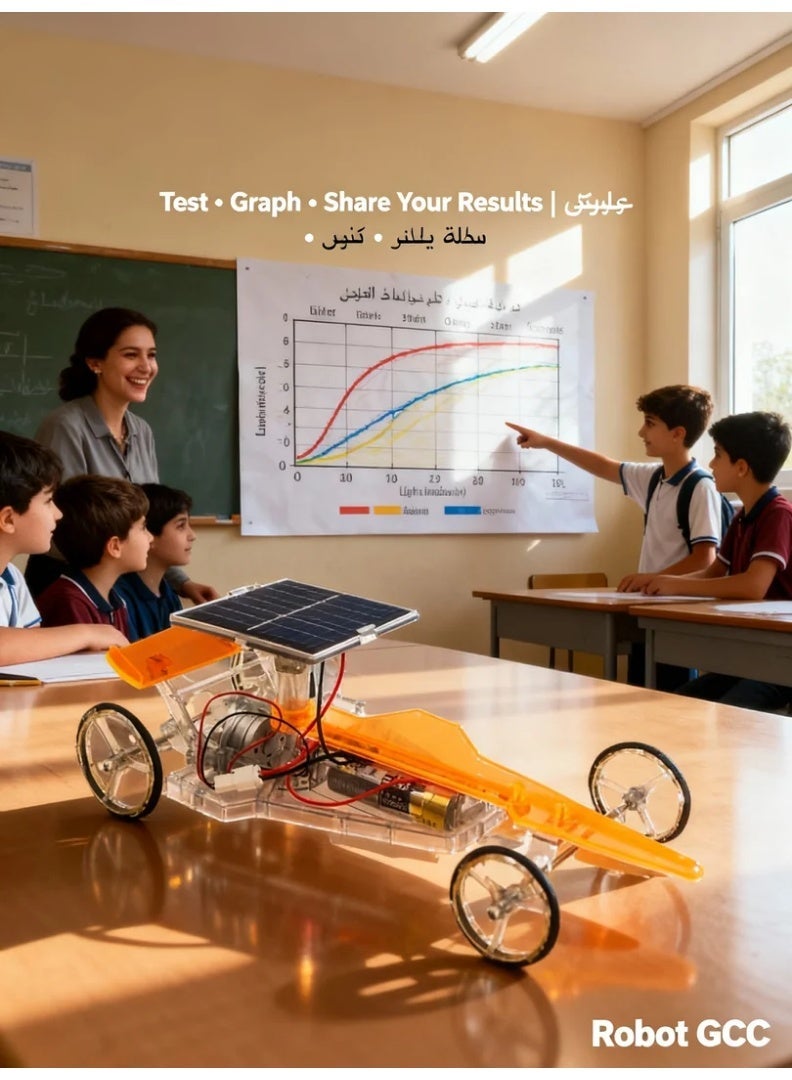 Solar Powered Racing Car STEM Kit – Build Your Own Solar Car | Dual Power (Solar + Battery) | Eco-Friendly Educational Science Toy for Kids - Image 1