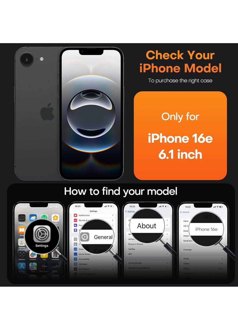 بورتوني غطاء حماية لهاتف iPhone 16e مقاس 6.1 بوصة مصنوع من السيليكون السائل المضاد للخدش والصدمات، غطاء حماية كاميرا رفيع ناعم لهاتف iPhone 16e مقاس 6.1 بوصة - Image 2