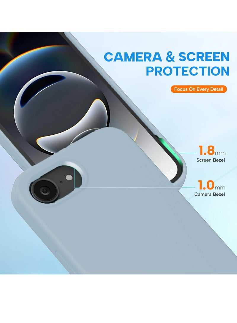 بورتوني غطاء حماية لهاتف iPhone 16e مقاس 6.1 بوصة مصنوع من السيليكون السائل المضاد للخدش والصدمات، غطاء حماية كاميرا رفيع ناعم لهاتف iPhone 16e مقاس 6.1 بوصة - Image 5