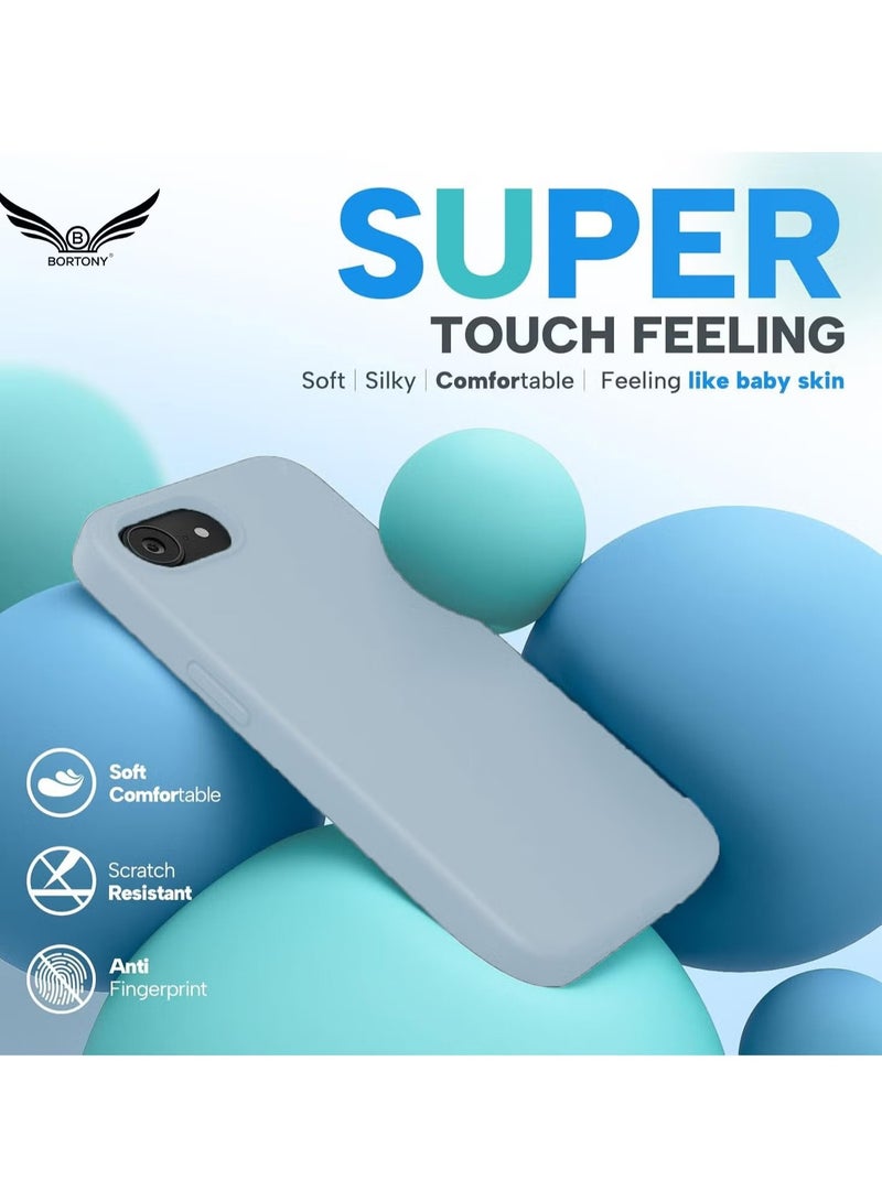 بورتوني غطاء حماية لهاتف iPhone 16e مقاس 6.1 بوصة مصنوع من السيليكون السائل المضاد للخدش والصدمات، غطاء حماية كاميرا رفيع ناعم لهاتف iPhone 16e مقاس 6.1 بوصة - Image 3