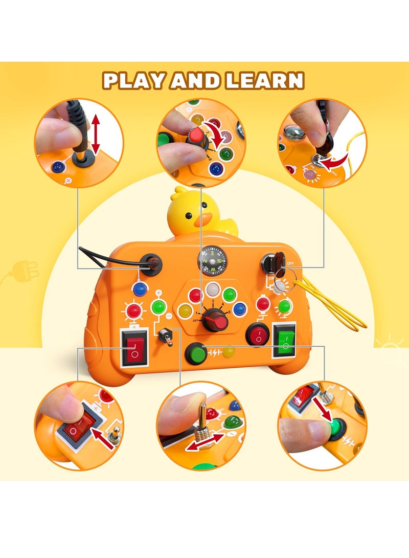 SYOSI Busy Board with LED Light, Montessori Toy for 1-3 Year Olds, Airplane Travel Toy, Switches Busy Board, Birthday Gift, Preschool Learning Activities for Boys and Girls - Image 3