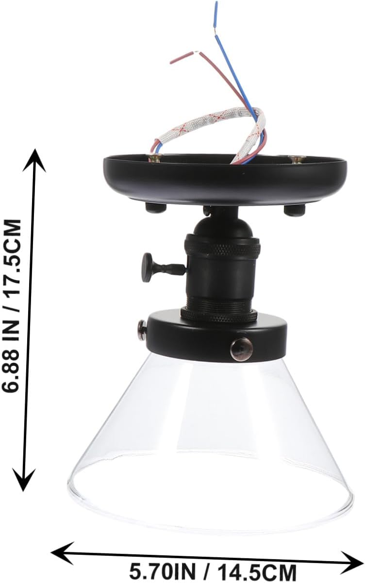 LIFKOME American-Style Iron Craft Ceiling Light Glass Fixture for Corridor and Dining Home Lamp Decor with Transparent Shade Romantic Warm Ambiance for Living Spaces - Image 2