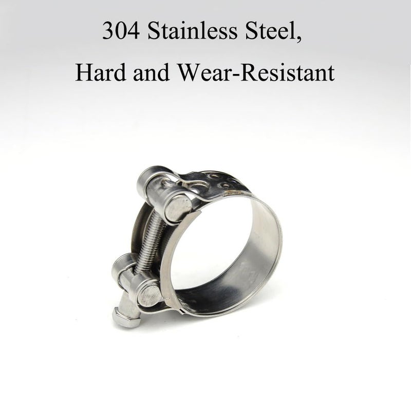 E Model Heavy Duty T Bolt Hose Clamps 304 Stainless Steel Leak Proof Locknut For Radiator Turbo Intake Hoses - Image 4