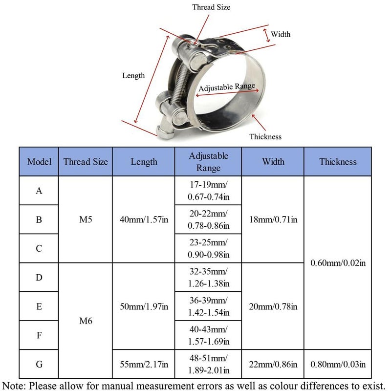 E Model Heavy Duty T Bolt Hose Clamps 304 Stainless Steel Leak Proof Locknut For Radiator Turbo Intake Hoses - Image 3